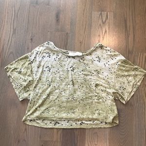 Green star cropped top